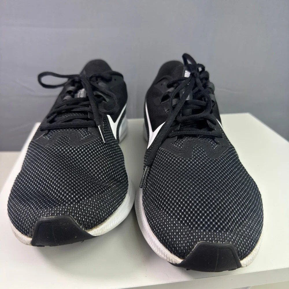 Nike Downshifter 9 Running Shoes Mens 11.5 Black White AR4946-003 Mesh Low Top